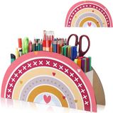 Merkloos Houten Schreibtischorganizer - Regenboog Design