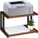 Merkloos Relaxdays printerstandaard, bureau organizer voor printer, HxBxD: 28 x 44 x 28 cm, industrieel design, donkerbruin/zwart