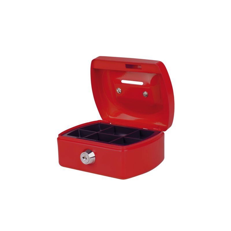 Pavo Geldkist met gleuf 125x95x60mm rood