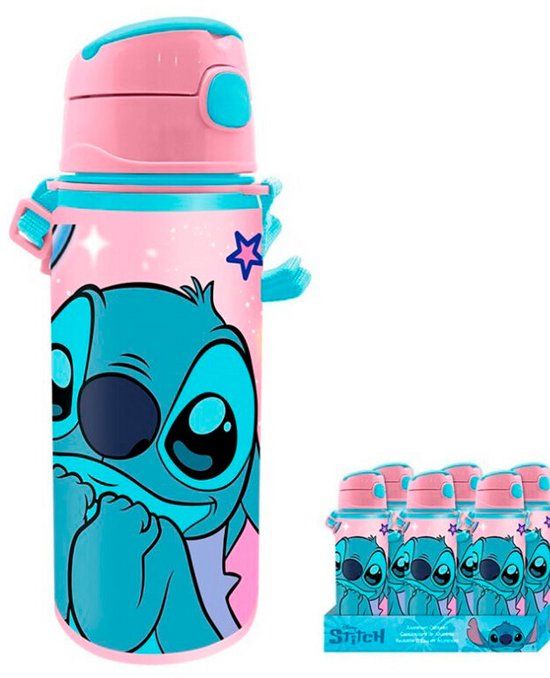 4KidsOnly Disney Stitch Drinkbeker Afsluitbare Aluminium Drinkfles 600 ml
