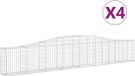 vidaXL Gabions - Set of 4 curved - Silver