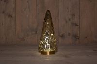 Anna's Collection kerstverlichting boom glas h28.5cm amber goud