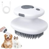 Euqvunn Stoomborstel voor Katten, 3-in-1 [Massage, Spray & Haarverwijdering] Cat Steamy Brush, Oplaadbaar Siliconen Kattenborstel met Stoom,Steamy Kattenborstel voor Katten & Honden (Grijs)