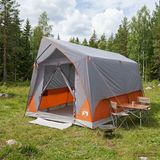 vidaXL Tunneltent Grijs en Oranje 8-persoons Polyester en Staal