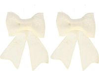 Home & Styling Koopman International Witte glitter strikken 2 stuks 18 cm