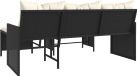 vidaXL Banc de jardin avec table et coussins en forme de L en poly rotin noir