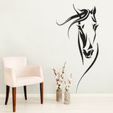 Sticker mural tête de cheval - 287x574 cm - Noir