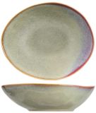 Cosy & Trendy Diep Bord Trentino Groen/Roze 4 Stuks 19.5 x 16.5 cm Aardewerk