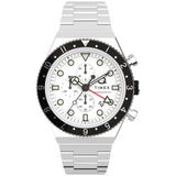 Timex Q Gmt Chrono TW2V69900 Horloge - Staal - Zilverkleurig - Ø 40 mm