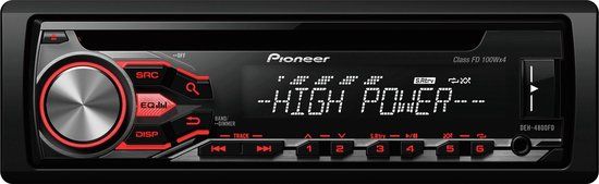 Pioneer DEH-4800FD Autoradio | Enkel din | Rood-RDS Tuner-USB - 4 x 100 W