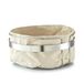 Zeller 27248 Broodmand met zak, metaal/katoen, beige, 22 x 22 x 10,8 cm