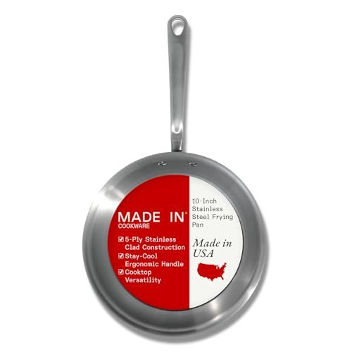 Made In Cookware Professionele koekenpan van 25 cm, roestvrij staal, 5 lagen, inductie, Italië