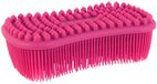 Merkloos / Sans marque CMP Schoonmaak afwas pannen/schalen spons - silicone - 2 zijdig - roze - 14 x 7 cm