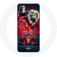 Maniacase Hoesje voor Xiaomi Poco M3 Pro Formule 1 Sebastian Vettel F1 Coureur Rood