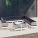 Maison Exclusive - Ensemble de jardin, 14 pièces, avec coussins, blanc, pin massif