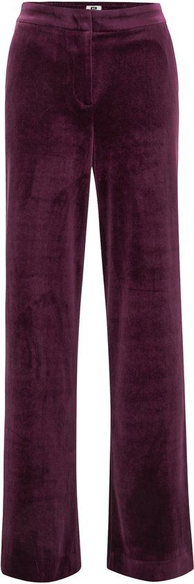 WE Fashion Dames velvet wide leg pantalon Aubergine W36