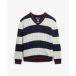 Superdry - Oversized kabeltrui met V-hals en strepen - Dames - Sweaters