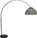 Mexlite Lampadaire - Noir - Flair - Bambou Métal - Lampadaire en arc - E27