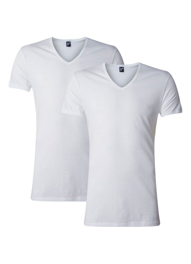 Alan Red Dean slim fit T-shirt met V-hals in 2-pack - 8052447978932