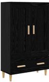 vidaXL Highboard Zwart Eiken 70 x 31 x 115 cm Bewerkt Hout
