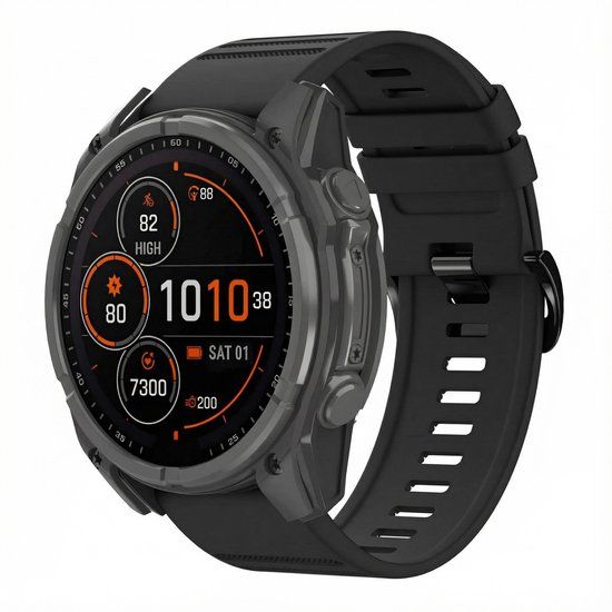 imoshion Stripe Siliconenbandje - Geschikt voor Garmin 26 mm aansluiting - Zwart