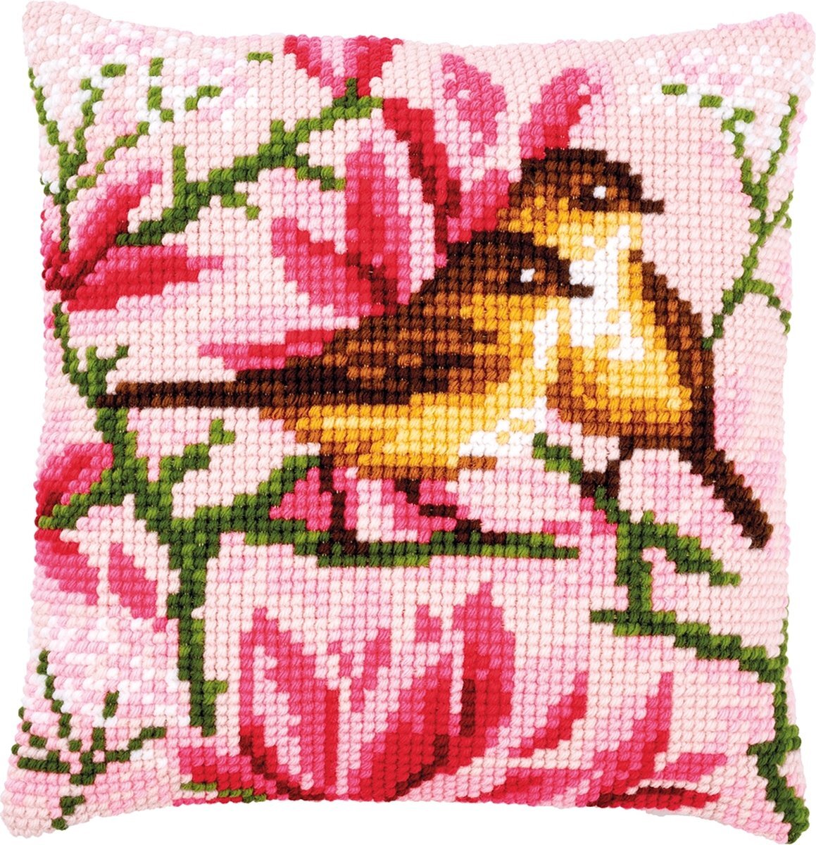 Vervaco Counted Cross Stitch Cushion Kit 16 x 16 inch - en Magnolia