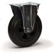 Roulette fixe diamètre 125 mm caoutchouc noir - 100 kg