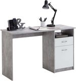 FMD Bureau met 1 lade - 123x50x76.5 cm - betongrijs en wit