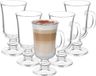 Kinvara Caffe Latte/koffie glazen Paris - glas - 6x - 250 ml