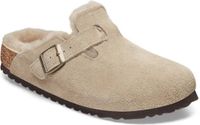 Birkenstock Boston Shearling Cuir Daim/Fourrure Taupe Femme Taille 38 Claquettes