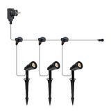 Xelloo Cas Medium Tuinverlichting set van 3 Stuks - 8 meter - Warm Wit Licht - 12V LED Grondspots voor buiten met Stekker - IP65 Waterbestendig