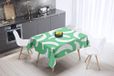 Bonamaison Tafelkleed, Anti-Mold, Sneldrogend, Waterdicht, 100% Polyester Tafellaken, Petroleum Groen, Wit, 140 x 140 Cm