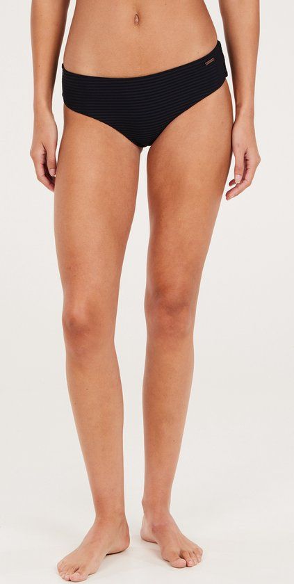 Protest MIXActions - Hipster Bikini broekje Dames - Normale pasvorm - Gestreept - True Black - XS/34