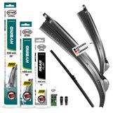 HEYNER® Jeu de balais d'essuie-glace complet pour NISSAN PRIMASTAR Kasten 11.2021 - 10.2026, balais plats HYBRID, avant et arrière, aérodynamique et flexible, revêtement nanographique