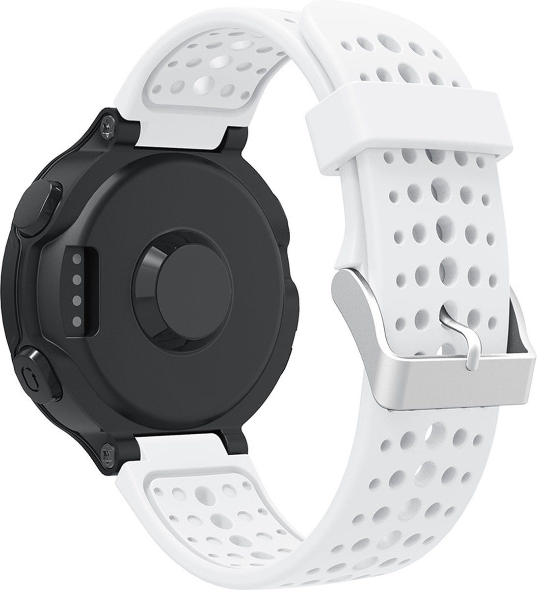Strap-it Siliconen bandje voor Garmin Forerunner 735xt / 235 / 230 / 220 / 620 / 630 - Wit