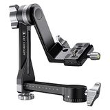 K&F Concept tête de cardan pour trépied, alliage d'aluminium CNC, robuste, tête de trépied panoramique à 360° avec plaque de dégagement rapide Arca-Swiss de 1/4 pouce pour appareils photo reflex numériques, capacité de charge jusqu'à 20 kg