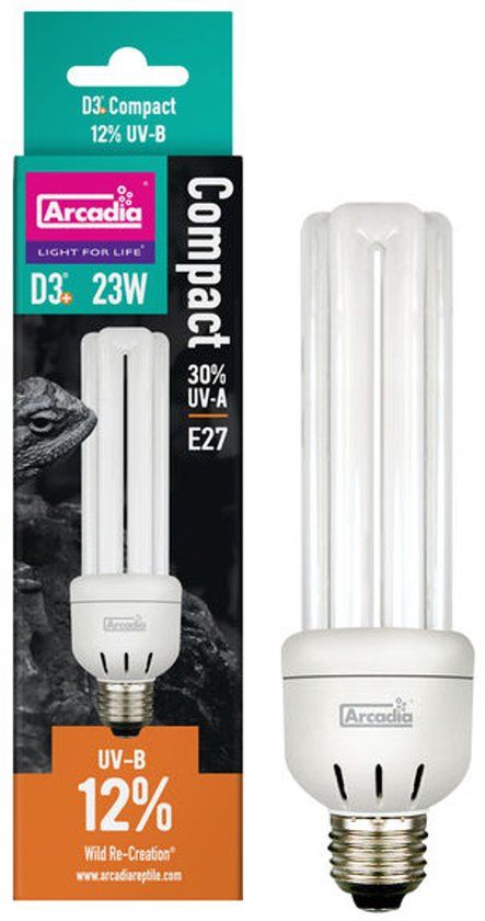 Arcadia D3+ Compact Lamp 12% UVB - Verwarming - 23 Watt