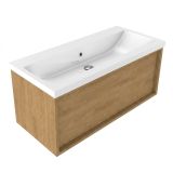 Saniclass Ensemble de meubles de salle de bain avec cadre en bois - Chêne mat naturel