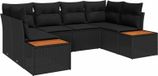 Maison Exclusive - Set de six coussins de banc de jardin, noir, en polyrotin