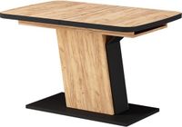 Vicco Eettafel Fenaro, Zwart/Eiken, 120-160 x 80 cm uitschuifbaar