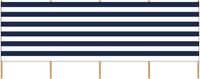 Gebro Windscherm - 3x - wit/blauw gestreept - 2,75 meter x 150 cm