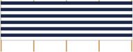 Gebro Windscherm - 3x - wit/blauw gestreept - 2,75 meter x 150 cm
