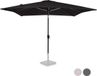 VONROC Rosolina Parasol 280x280cm - Kantelbaar - Antraciet/Zwart - Excl. voet - Incl. beschermhoes