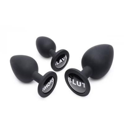Master Series Dirty Words Buttplug Set - Zwart
