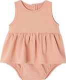 Vertbaudet Jurk baby geboorte met geïntegreerde body oudroze