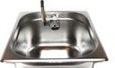 Inox spoelbak, camping spoelbak, wasbak, ingebouwd + afvoer, afmetingen 325x265x150