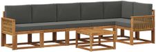 vidaXL Ensemble de canapé d'extérieur 7 pièces Polyester Naturel et Anthracite