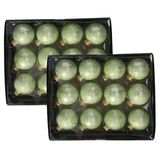 Othmar Decorations Luxe kleine kerstballen - 24x st - 6 cm - groen - glas - ice finish