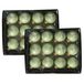 Othmar Decorations Luxe kleine kerstballen - 24x st - 6 cm - groen - glas - ice finish