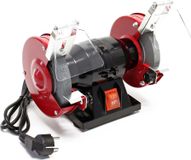 Wiltec double grinder, 120 W, grinding block with 2 grinding wheels, each with a diameter of 125 mm, grinder with 2950 revolutions per minute, suitable for grinding and sharpening